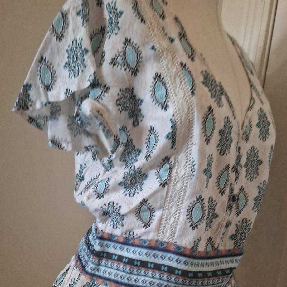American Rag Peplum Crochet Trim Top Sz M - Picture 5 of 7